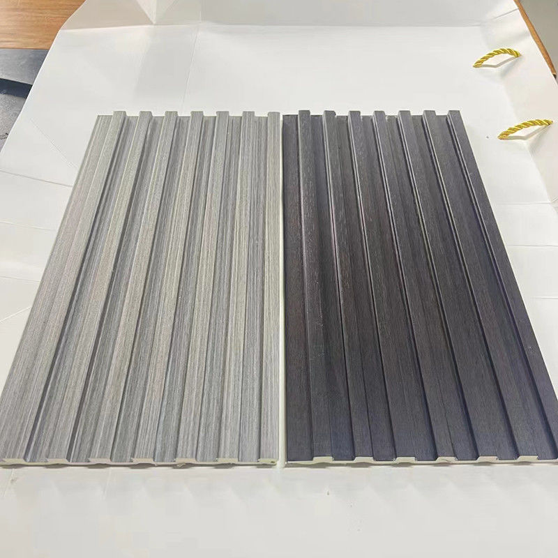 Özel WPC Fiber Grating Groove Surface Su geçirmez Ateş geçirmez Duvar Kaplamaları Ev Dekorasyonu için