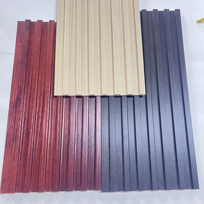 Özel WPC Fiber Grating Groove Surface Su geçirmez Ateş geçirmez Duvar Kaplamaları Ev Dekorasyonu için